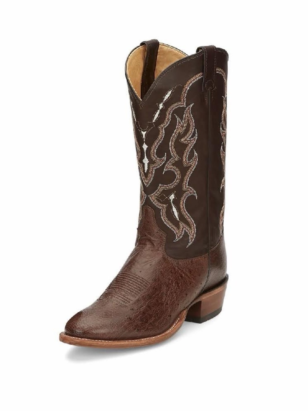 Tony Lama Tobac Smooth Ostrich Brown Cowboy Boots - Men's